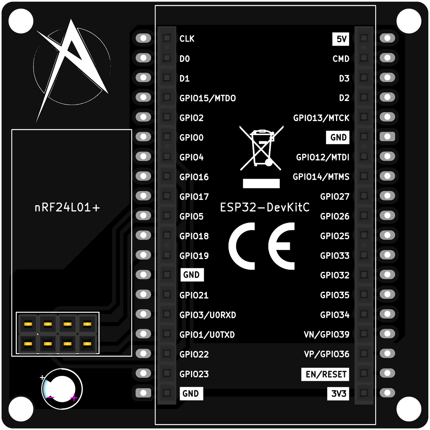 AllianceApps DTU Adapter PCB - ESP32 zu NRF24L01+